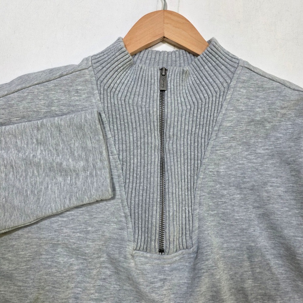 Splendid 1/4 Zip Sweatshirt Large Gray Ribbed Mock Neck Fleece RF5K18M Pullover